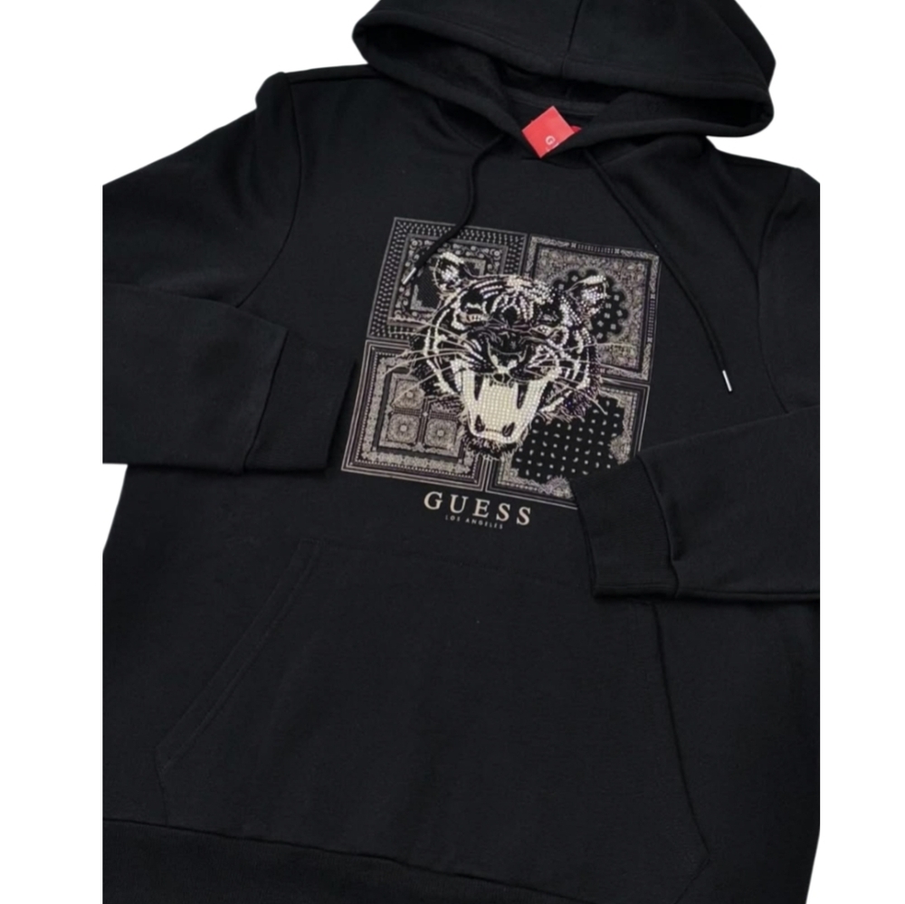 Guess rhinestone hoodie tiger